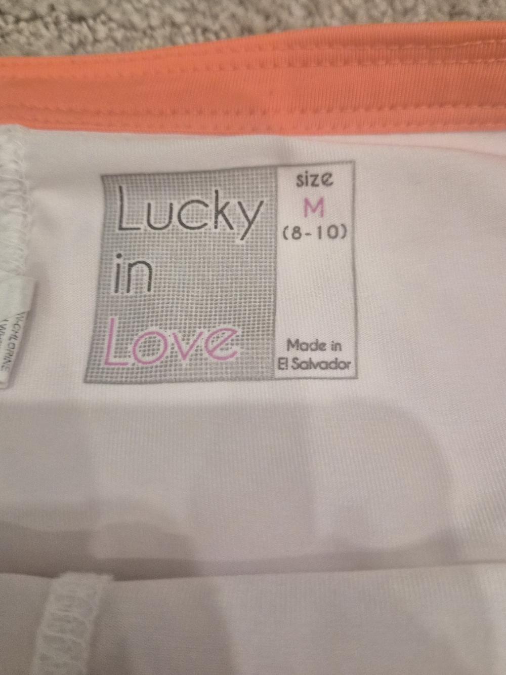 Lucky in Love 2 Piece - White and Coral Tennis Tank with Tennis Skirt - S/M - Picture 2 of 5